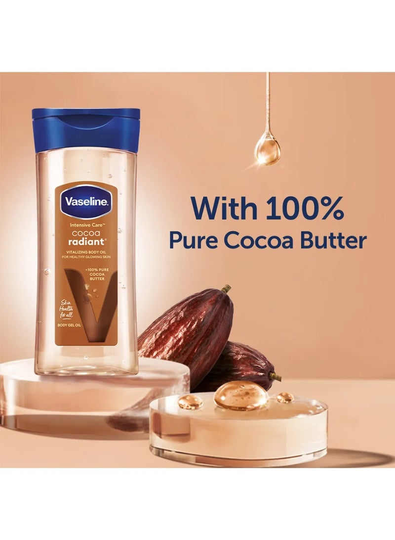 Vaseline Intensive Care Cocoa Radiant Vitalizing Body Oil With 100% Pure Cocoa Butter & Replenishing Oils For Long-Lasting Radiant Glow| Non-Greasy Body Gel Oil for Healthy & Glowing Skin| 200 ml - Image 4