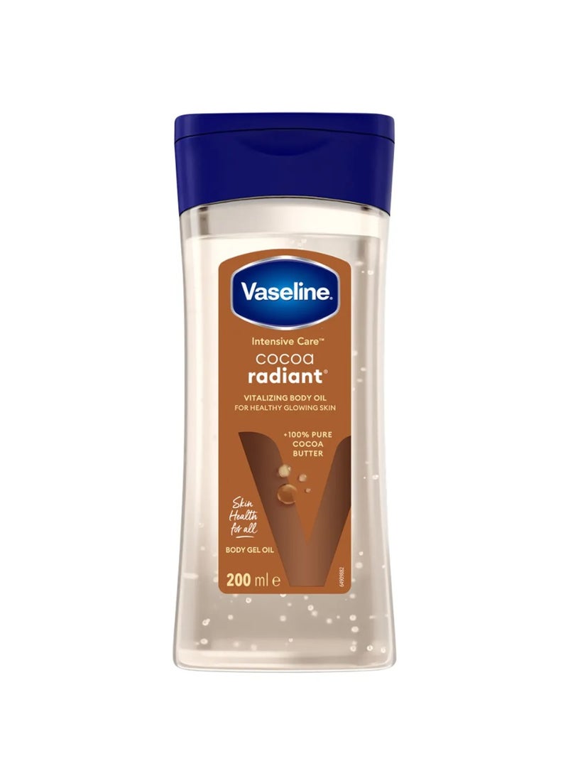 Vaseline Intensive Care Cocoa Radiant Vitalizing Body Oil With 100% Pure Cocoa Butter & Replenishing Oils For Long-Lasting Radiant Glow| Non-Greasy Body Gel Oil for Healthy & Glowing Skin| 200 ml - Image 1