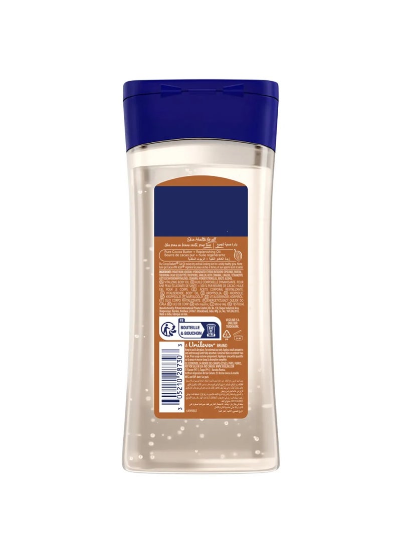 Vaseline Intensive Care Cocoa Radiant Vitalizing Body Oil With 100% Pure Cocoa Butter & Replenishing Oils For Long-Lasting Radiant Glow| Non-Greasy Body Gel Oil for Healthy & Glowing Skin| 200 ml - Image 2
