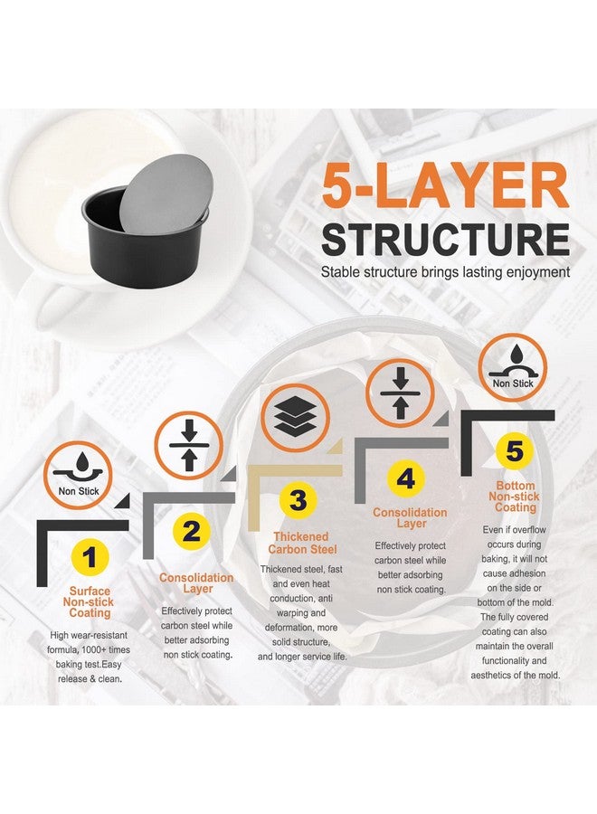 شيف ميد Round Cake Pan Nonstick 6Inch With Removable Loose Bottom Chiffon Bakeware - Image 4