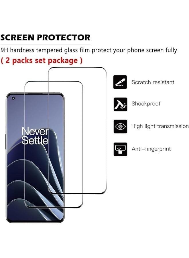 بروماس واقي شاشة من الزجاج المقوى لهاتف Oneplus 10 pro 5G 3 عبوات مع غطاء هاتف Oneplus 10 Pro - Image 4