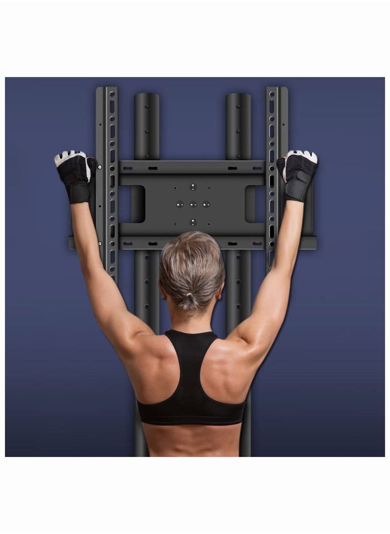 Chulovs - NEW Mobile TV Mount Stand for 32-70 Inch Screen,Adjustable with Horizontal and Vertical Screen Rotate 90 Degrees, Lockable Casters and 2 Tier AV Shelves,Up to VESA 600x400mm and 100kg - Image 1