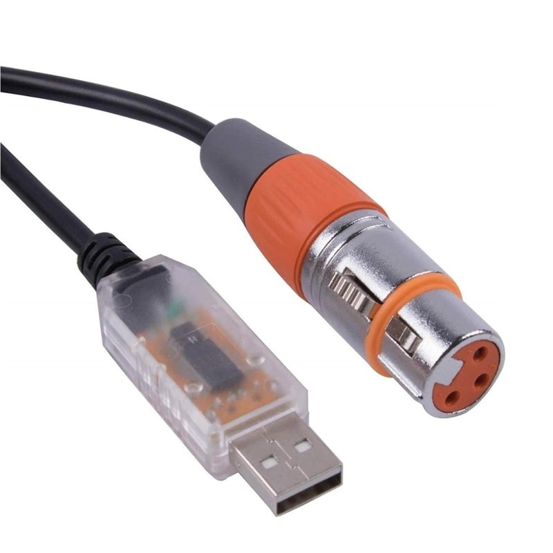 Black USB to RS485 DMX Converter Cable 1 8 m FT232 SP485 for Stage Lighting Control - Image 2