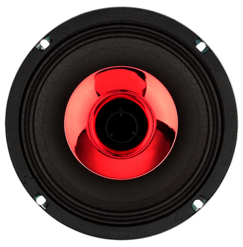 Audiopipe 6.5" Compression Horn Mid-Range Loudspeaker (APMB-628GH-RED), 300W, Built-in Compression Horn Driver, Flat Steel Basket, 2-Way Coaxial, KSV Voice Coil, Grill, Sleek Candy Red - Image 5