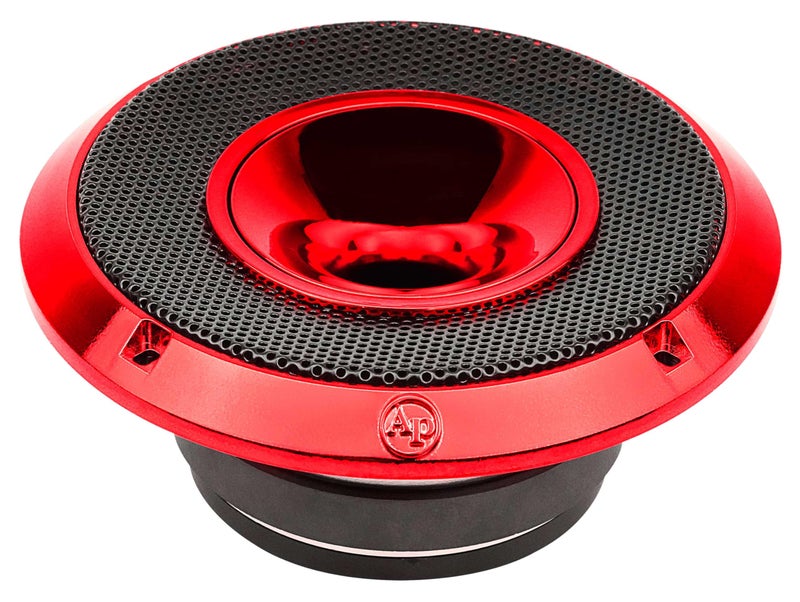 Audiopipe 6.5" Compression Horn Mid-Range Loudspeaker (APMB-628GH-RED), 300W, Built-in Compression Horn Driver, Flat Steel Basket, 2-Way Coaxial, KSV Voice Coil, Grill, Sleek Candy Red - Image 2