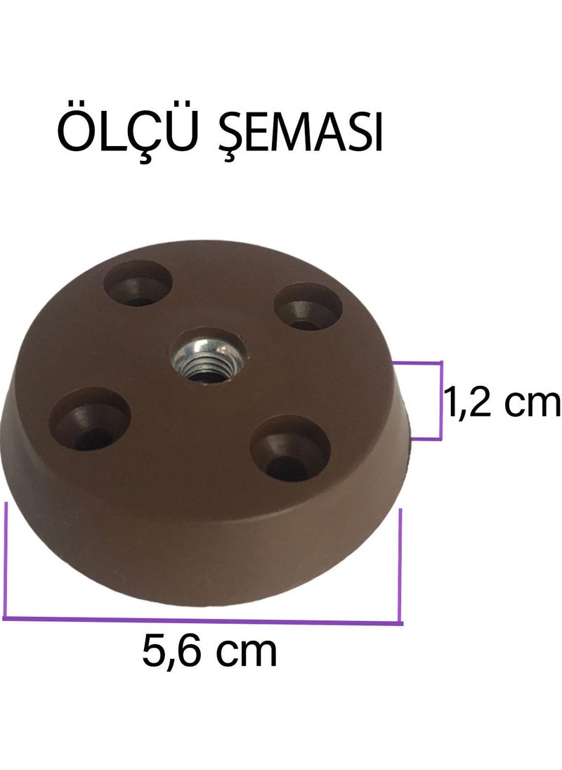 Glaswen 3 Pieces Flat Foot Base Brown Furniture Table Coffee Table Leg Connection Device Plastic  - Image 2