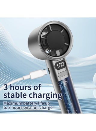 Handheld Rechargeable Fan, Portable Mini Electric Fan with 1200mAh Battery, 120 Speed Levels with Long-Press Speed Control, Personal Cooling Fan for Travel, Office & Home, - view 4