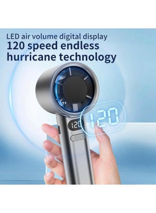Handheld Rechargeable Fan, Portable Mini Electric Fan with 1200mAh Battery, 120 Speed Levels with Long-Press Speed Control, Personal Cooling Fan for Travel, Office & Home, - view 5