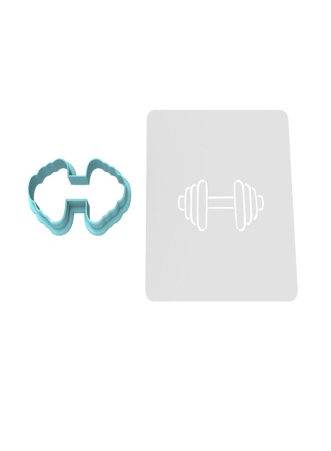 EROTNGO Barbell Black Cookie Cutter Stamp Stencil Cookie Fitness Baking Tool Gym Exercise Cookies Kids Party Treats Weightlifting Design Fondant Cake Decoration Sports Theme Baking Supplies - Image 4