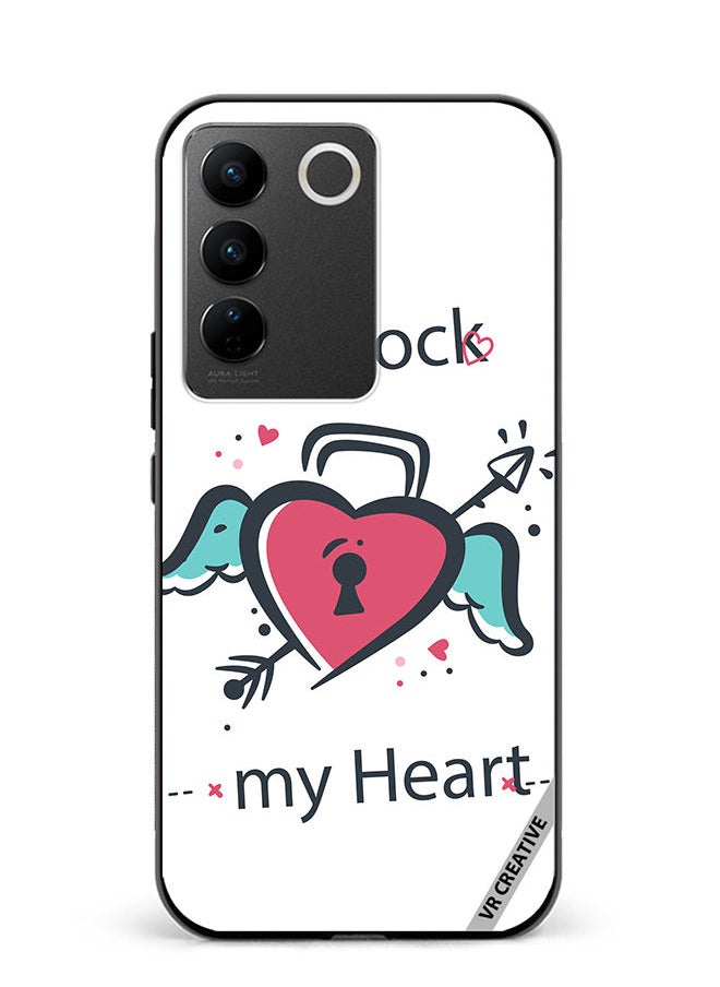 VR CREATIVE Protective Case Cover For Vivo V27 Unlock My Heart Design Multicolour  - Image 1