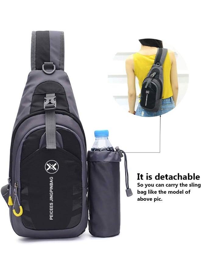 Peicees Peicees Chest Crossbody Sling Backpack Bag Travel Bike Gym Daypack for Women Men - Image 3