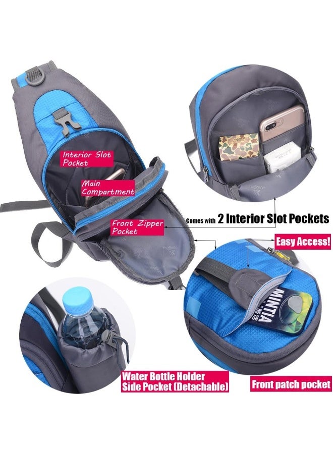 Peicees Peicees Chest Crossbody Sling Backpack Bag Travel Bike Gym Daypack for Women Men - Image 2