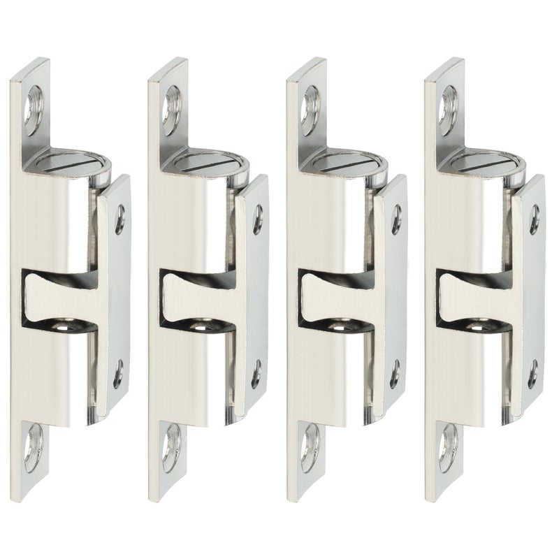 Alise Double Roller Catch Cabinet Latches,Adjustable Double Ball Tension Roller Catch Latch Brass Cabinet Door Latch,67mm Solid Metal Cabinet Latches and Catches,Pack of 4,Silver - Image 1