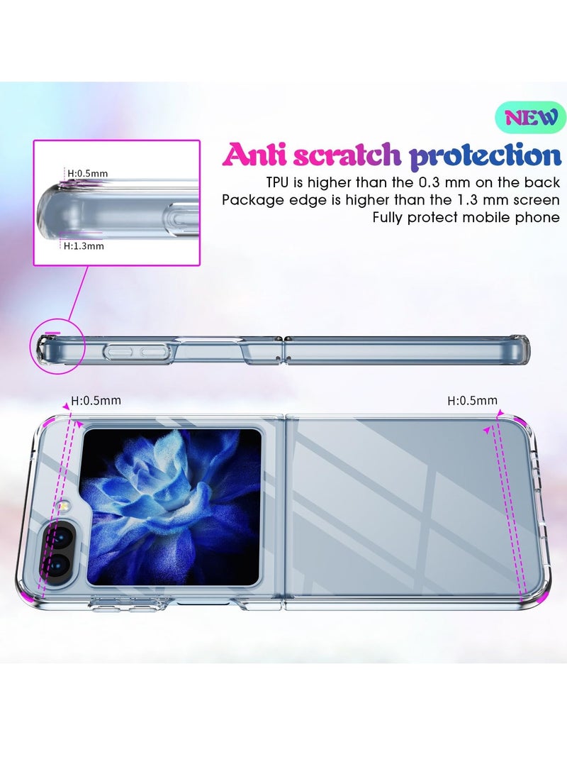إلترازون CASE FOR SAMSUNG GALAXY Z FLIP 5 | CLEAR TRANSPARENT SLIM THIN PREMIUM HARD CRYSTAL SHOCKPROOF PROTECTIVE COVER - Image 4