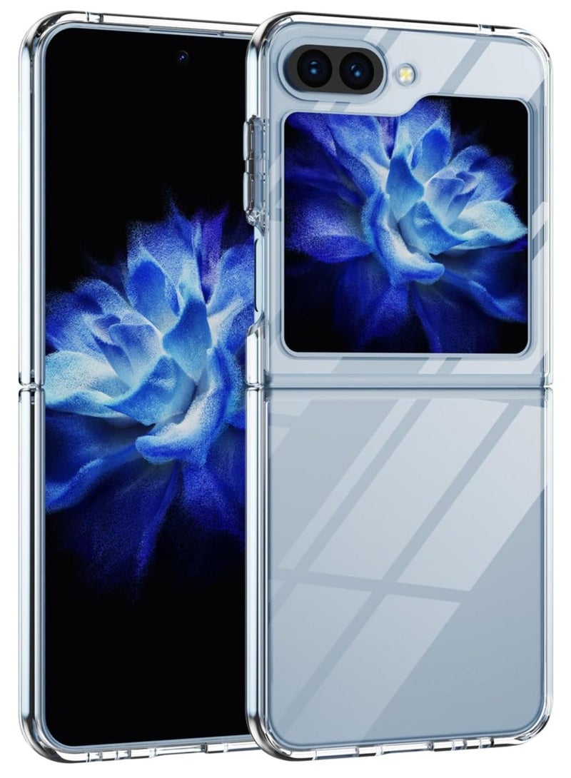 إلترازون CASE FOR SAMSUNG GALAXY Z FLIP 5 | CLEAR TRANSPARENT SLIM THIN PREMIUM HARD CRYSTAL SHOCKPROOF PROTECTIVE COVER - Image 5
