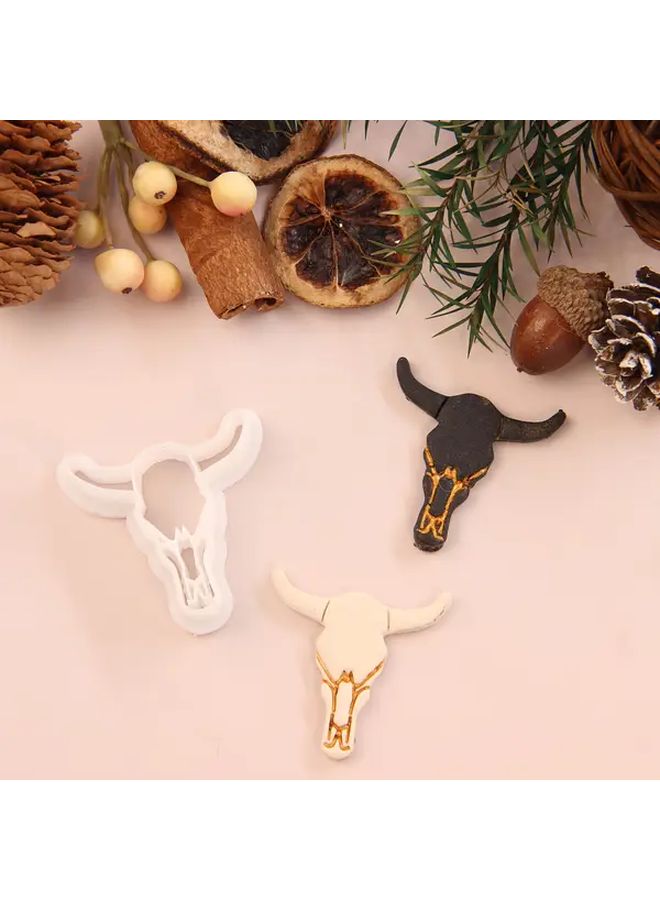 1pc Ox Skull Polymer Clay Cutter For Halloween Earring Making Jewelry Supplies Craft Tools - Image 1