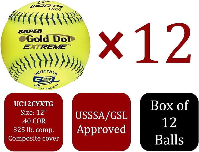 WORTH | Slowpitch Softballs | GSL Approved | 12 Count | Multiple Options - Image 2