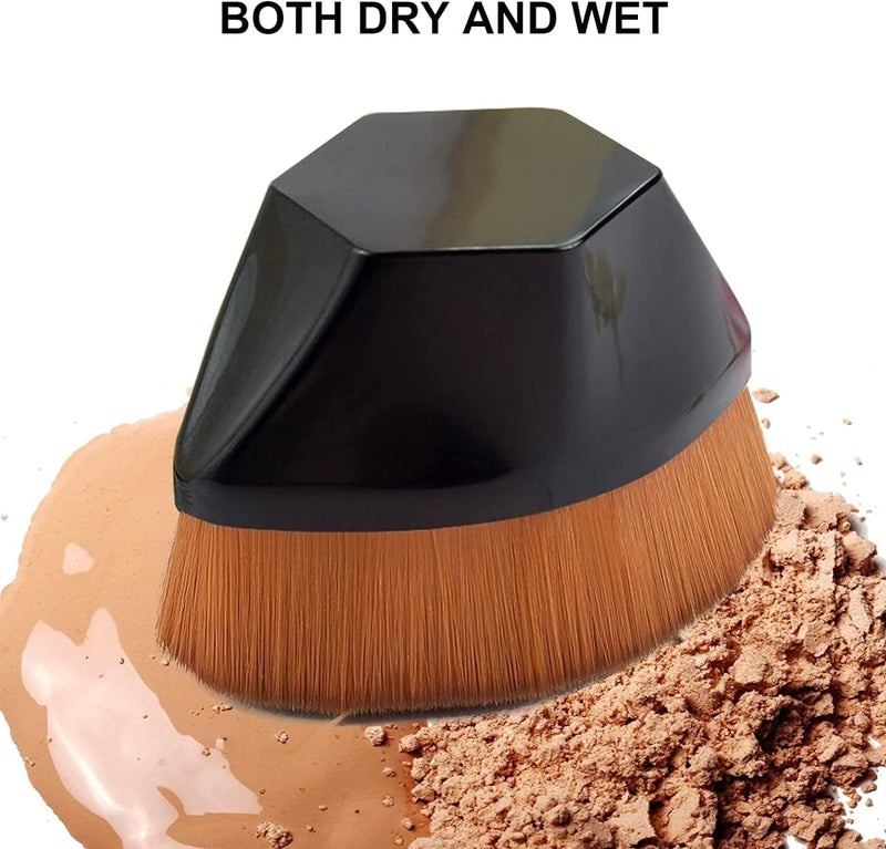 Fastmart Foundation Makeup Brush, Kabuki Hexagon Face Blush Liquid Powder Foundation Brush for Blending Liquid, Cream or Flawless Powder Cosmetics (Black) - Image 3