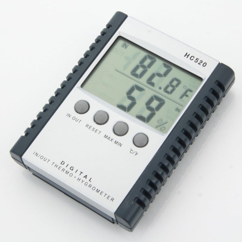 KRESHU Humidity Indoor Outdoor Clock Incubator Temperature Indicator Humidity Meter Accurate Thermometer Digital Room Electric Wire Sensor LCD Screen Alarm Clock Wall Hanging (White, 1-pcs) - Image 3