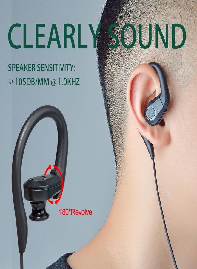 UAYESOK 3.5mm Listen Only Earpiece for Radio Speaker Mic of Motorola Kenwood Baofeng, Police Officer Club Security Law Enforcement Shoulder Mic Headset, Ear-Hook Sport Style - Image 2