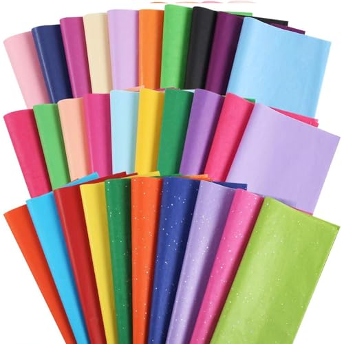 3 Otters 150 Sheets Tissue Paper, 14x20 Inch Tissue Paper for Gift Bags 30 Colors Gift Wrap Supplies Bulk for Crafts Party Decorations Art Projects - Image 1