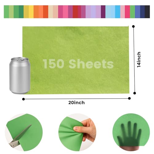 3 Otters 150 Sheets Tissue Paper, 14x20 Inch Tissue Paper for Gift Bags 30 Colors Gift Wrap Supplies Bulk for Crafts Party Decorations Art Projects - Image 5