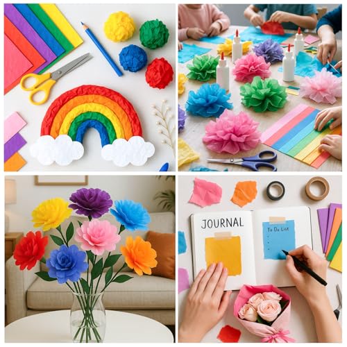 3 Otters 150 Sheets Tissue Paper, 14x20 Inch Tissue Paper for Gift Bags 30 Colors Gift Wrap Supplies Bulk for Crafts Party Decorations Art Projects - Image 4