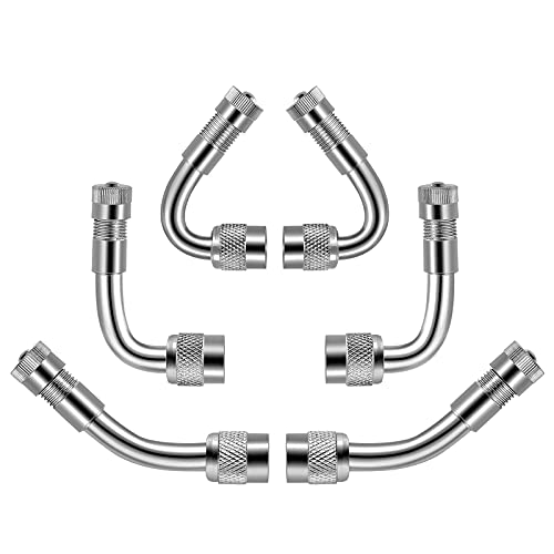 Aracey 6Pieces Valve Stem Extenders,Dually Valve Extension 45 Degree 90 Degree 135 Degree Valve Stem Extensions Compatible for Dual Wheels Passenger Cars, RV, Stroller, Bicycles, Motorcycles and Trailers - Image 1