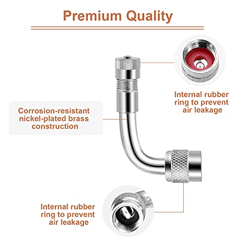Aracey 6Pieces Valve Stem Extenders,Dually Valve Extension 45 Degree 90 Degree 135 Degree Valve Stem Extensions Compatible for Dual Wheels Passenger Cars, RV, Stroller, Bicycles, Motorcycles and Trailers - Image 4