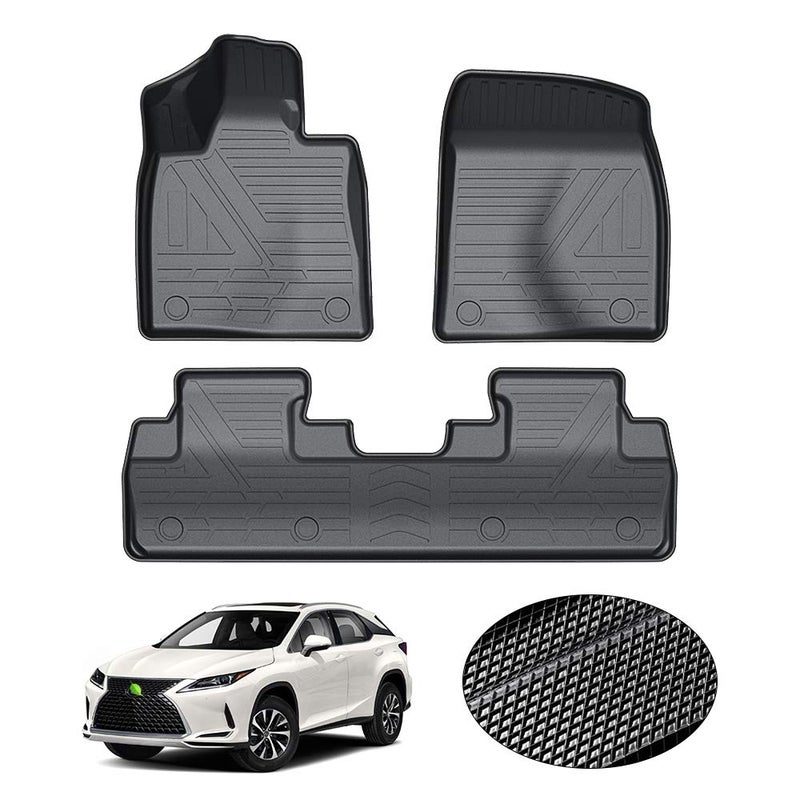 KUST All Weather Floor Mats for 20162022 Lexus RX RX350RX450h 20182022 RXL NOT for 2023 Lexus RX Custom Fit Floor Liners 2 Row Liner Set Black NonSlip