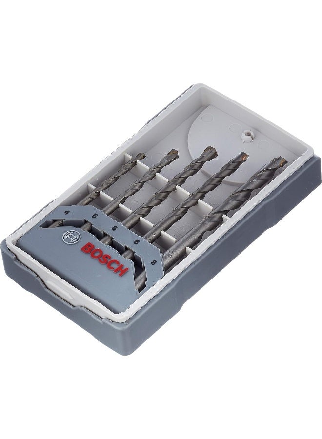BOSCH Bosch 2607017080 Cyl-3 Concrete Drill Bit Set, Silver Percussion 4-8Mm, Grey  - Image 1