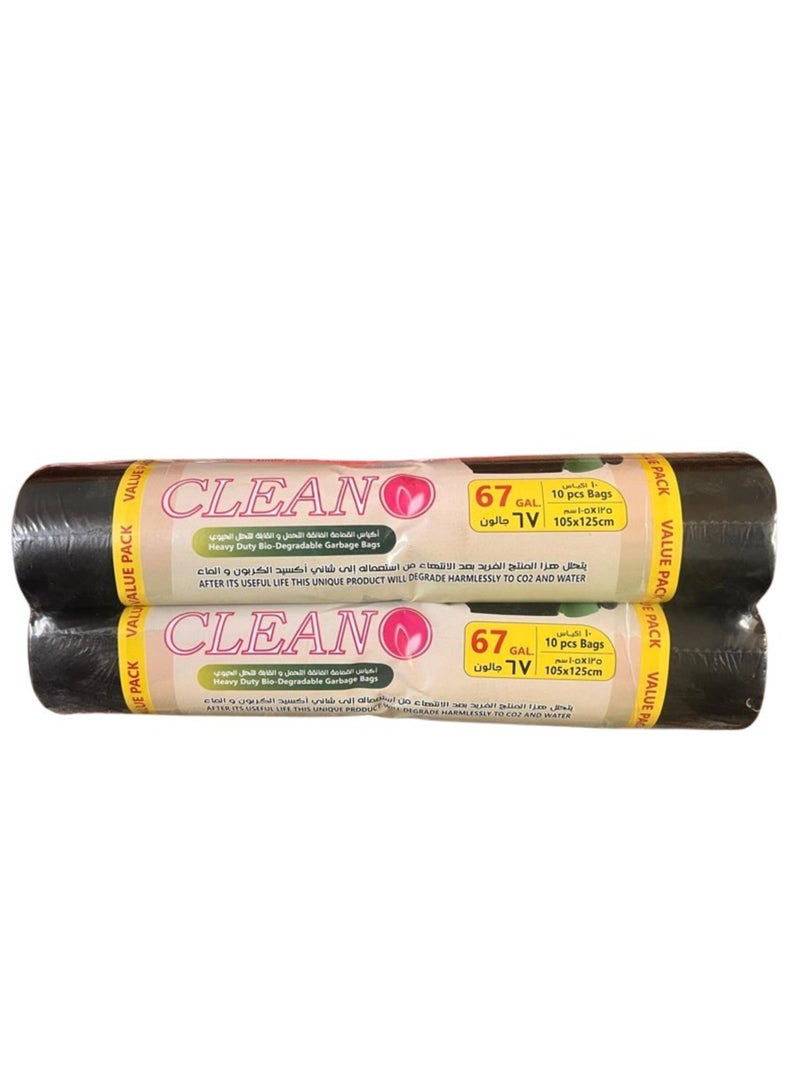 Clean Heavy Duty Bio Degradable Garbage Bags 105x125 cm10 pieces Bags Pack of 2 - Image 2