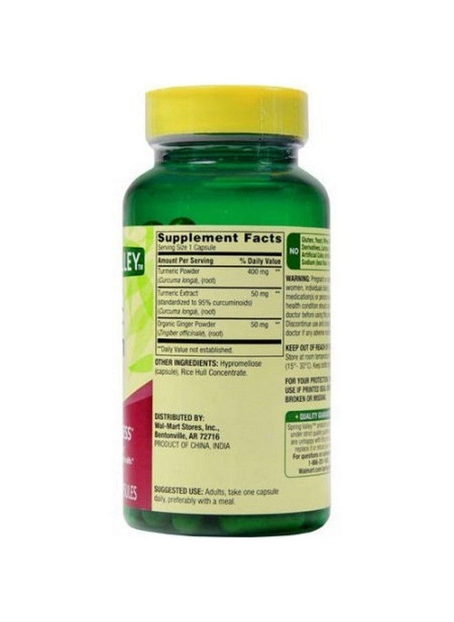 SPRING VALLEY - Turmeric Curcumin 500Mg With 50Mg Ginger Powder Twin Pack 180 Vegetarian Capsules - Image 1
