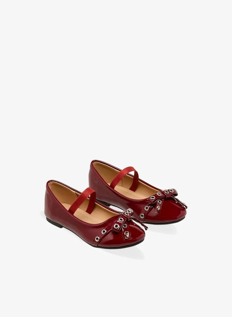 Flora Bella By Shoexpress Flora Bella Girls Metallic Accent Elasticated Strap Ballerina Shoes