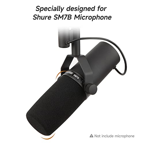 WIBOND SM7B Pop Filter - Mic Foam Cover Compatible with Shure SM7B Vocal Dynamic Microphone Black Windscreen Noise Cancellation - Image 3