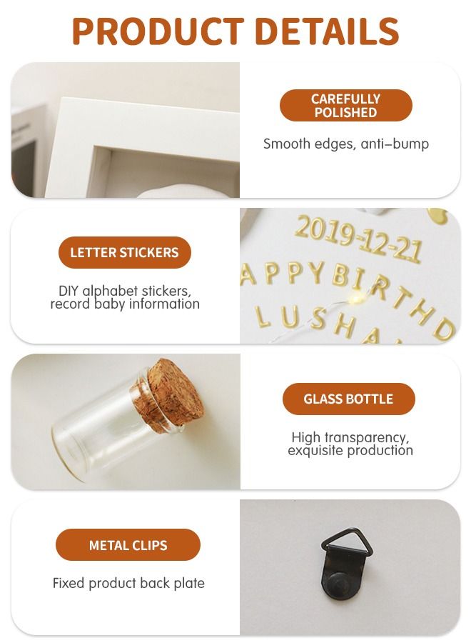 DOOKOO Baby Footprint Kit and Handprint Kit, Keepsake Decoration Gifts Personalized Non-Toxic DIY Infants Clay Souvenir Ornament Kit for Boys and Girls - Image 4