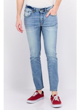 Men Slim Fit Wash Stretchable Jeans, Blue