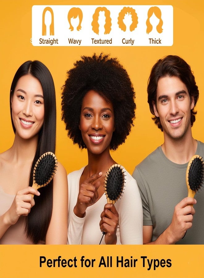 TWPER Mini Travel Hair Brush Boar Bristle, TWPER Bamboo Nylon Small Detangling Brush for Women Men Kids, Scalp Massage Portable Hair Care Tool Gift - Image 5