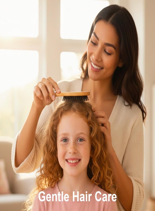 TWPER Mini Travel Hair Brush Boar Bristle, TWPER Bamboo Nylon Small Detangling Brush for Women Men Kids, Scalp Massage Portable Hair Care Tool Gift - Image 3