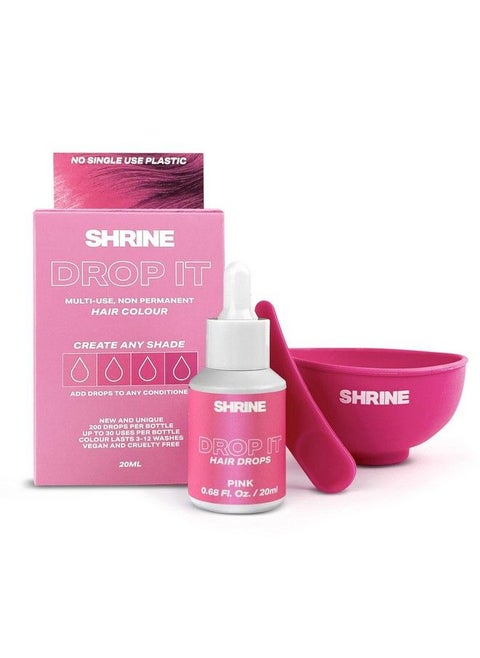 Drop It Temporary Hair Color  Mix Dye With Conditioner  Create Unique Shades  SemiPermanent Bright Colors Blend Easily  MultiUse  Vegan & CrueltyFree  200 Drops Per Bottle Pink