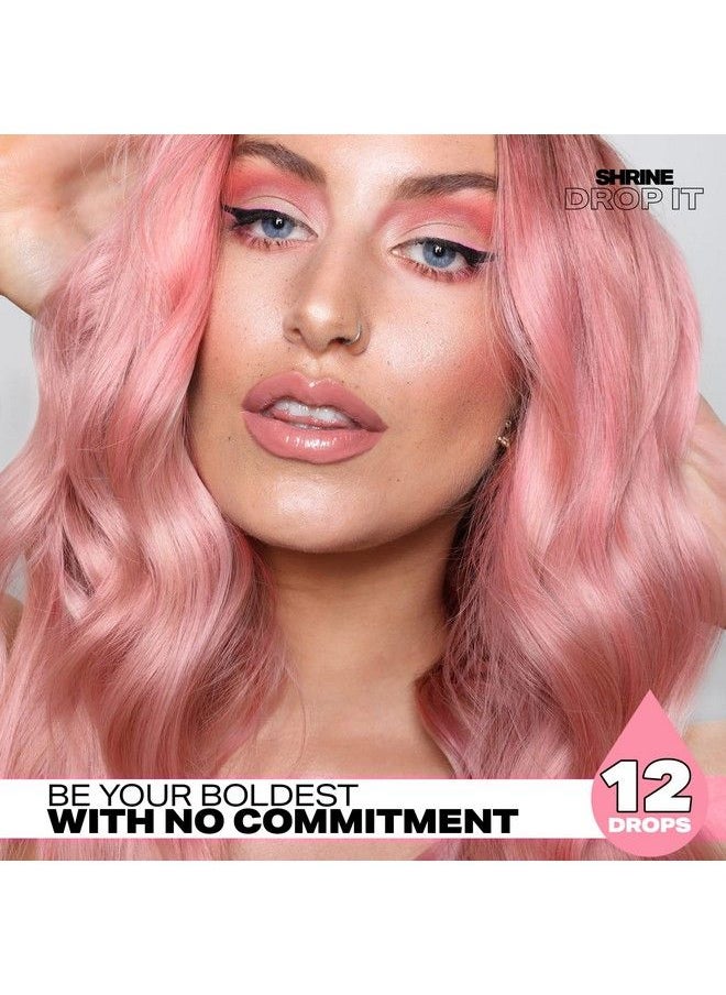 SHRINE - Drop It Temporary Hair Color  Mix Dye With Conditioner  Create Unique Shades  SemiPermanent Bright Colors Blend Easily  MultiUse  Vegan & CrueltyFree  200 Drops Per Bottle Pink - Image 1