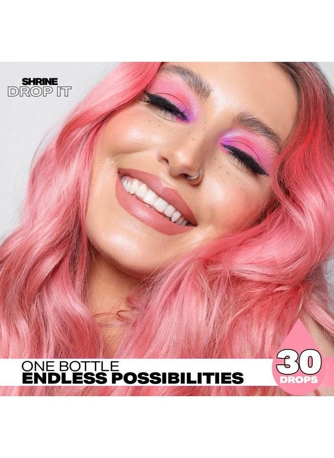 SHRINE - Drop It Temporary Hair Color  Mix Dye With Conditioner  Create Unique Shades  SemiPermanent Bright Colors Blend Easily  MultiUse  Vegan & CrueltyFree  200 Drops Per Bottle Pink - Image 1