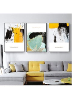 FASHION HOME 3PCS Wall Art Bright Style Minimalist Decor Modern Abstract Canvas Prints Poster Picture Framed Paintings Decorations  - Image 3