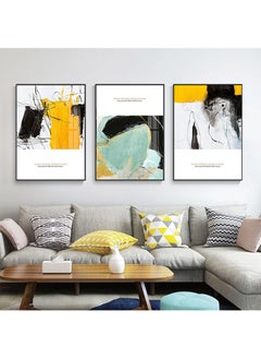 FASHION HOME 3PCS Wall Art Bright Style Minimalist Decor Modern Abstract Canvas Prints Poster Picture Framed Paintings Decorations  - Image 4