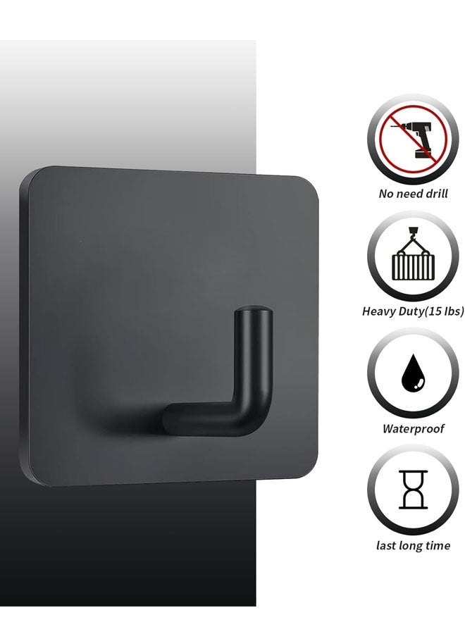 خطافات جدارية، 5 قطع خطافات ذاتية اللصق، خطاف لاصق قوي مجاني، خطاف جداري شديد التحمل للتعليق، مصنوع من الفولاذ المقاوم للصدأ 304، خطاف جداري مقاوم للماء والزيوت للمنزل والحمام والمطبخ والمكتب - Image 4