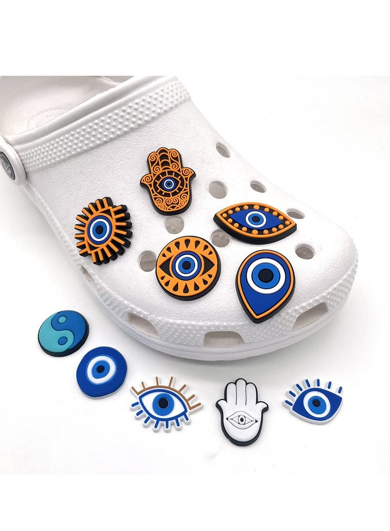 Excefore Croc Jibbitz Shoe Charms for Croc 25 Pcs Evil Eyes Shoe Decoration Charms, Bracelet Wristband Accessories Party Gifts - Image 2