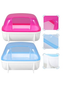 POPETPOP POPETPOP Hamster Sand Bath - Dust Bath Hamster Bathroom Bath Sand Room Sauna Toilet Sandbox 2 Pack, 12.5 x 9 x 9cm  - Image 5