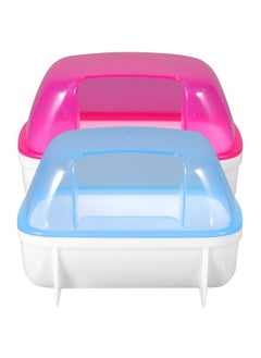 POPETPOP POPETPOP Hamster Sand Bath - Dust Bath Hamster Bathroom Bath Sand Room Sauna Toilet Sandbox 2 Pack, 12.5 x 9 x 9cm  - Image 1