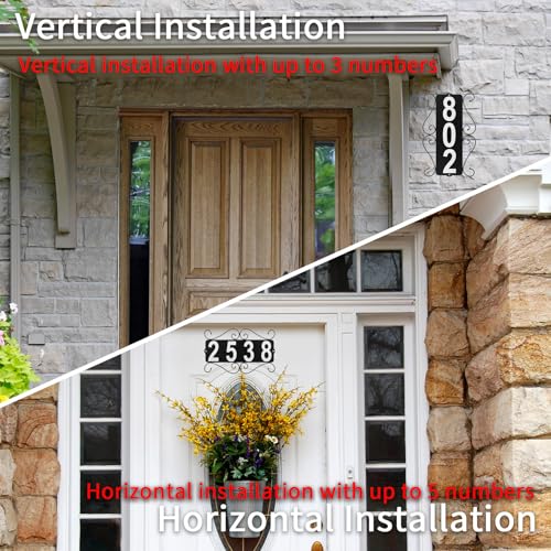 IVWVI Metal Address Plaque Address Number Waterproof Horizontal Vertical Mounted Address Sign for House Home Office Street Yard Mailbox style - Image 3
