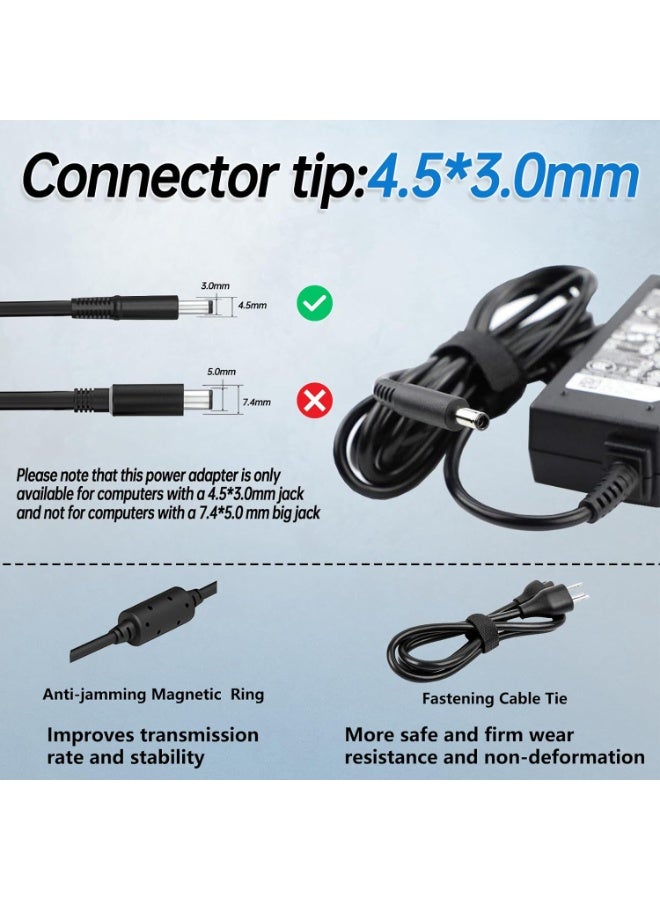 Terabyte 45W Watt Genuine Laptop Charger Fit for Dell Inspiron 11/13/14/15/17 3000 5000 7000 Series 3583 3593 5570 Latitude E5450 XPS 13-65 AC 2-in-1 Computer Adapter Power Cord - Image 2
